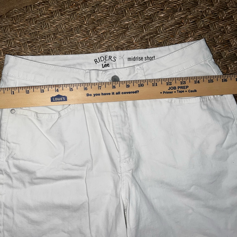 White Mid Rise Denim Shorts - Picture 7 of 8